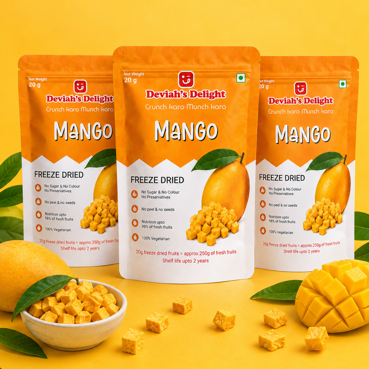 Deviah’s Delight Mango Freeze-Dried Combo – 20g per pack (Set of 3)