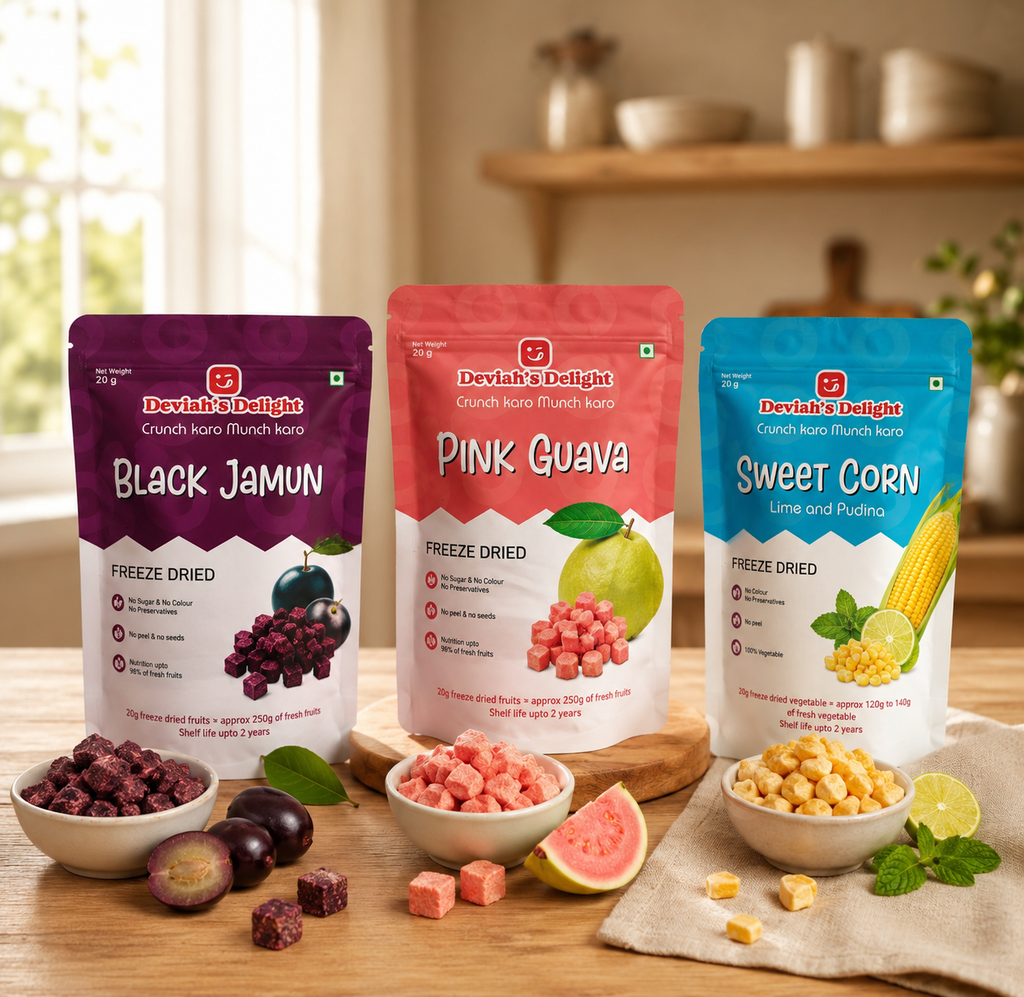 Deviah's Delight Jamun, Guava & Corn Freeze combo - 70g per pack (Set of 3)