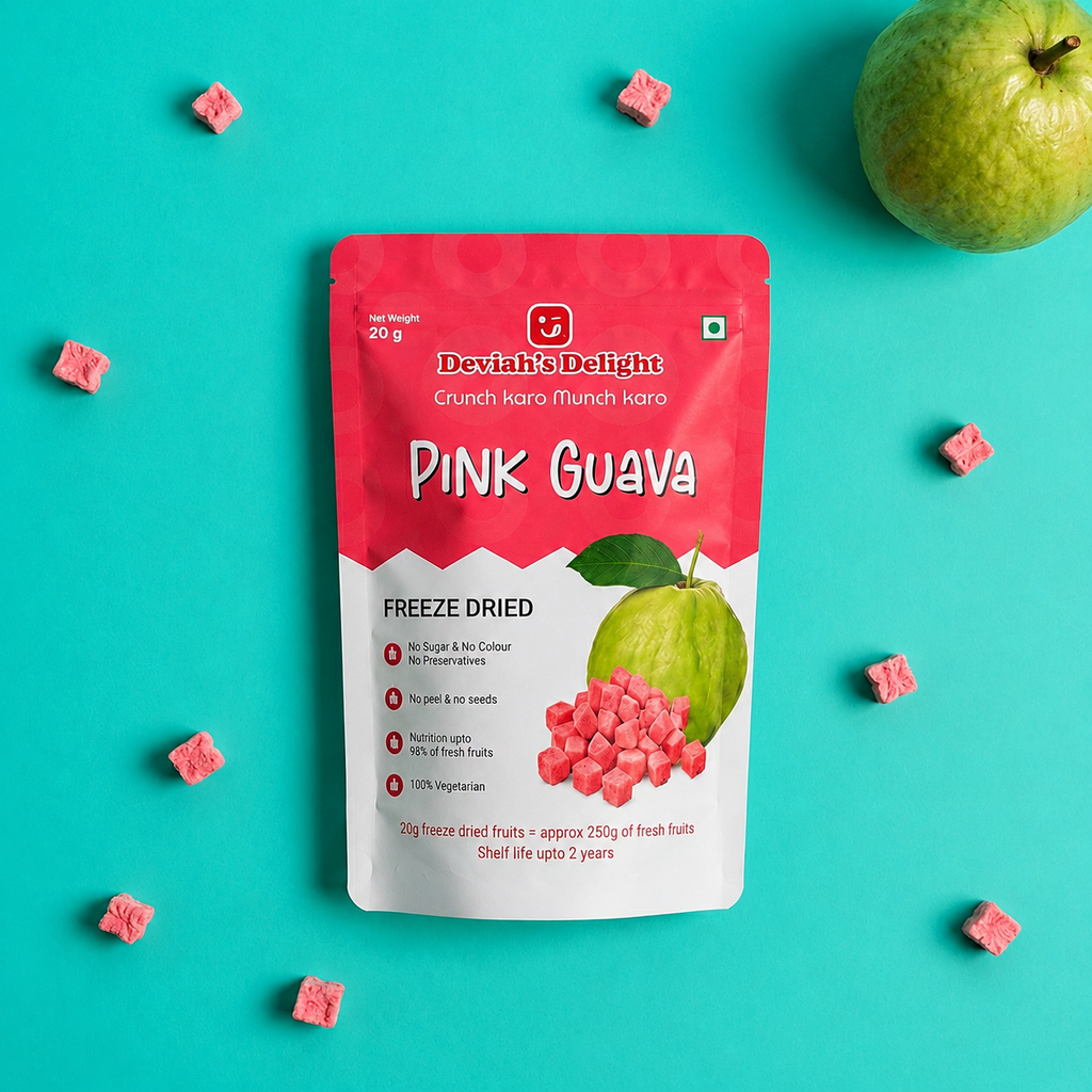 Deviah's Delight Pink Guava Freeze-Dried Cubes - 20g per pack (Pack of 1)