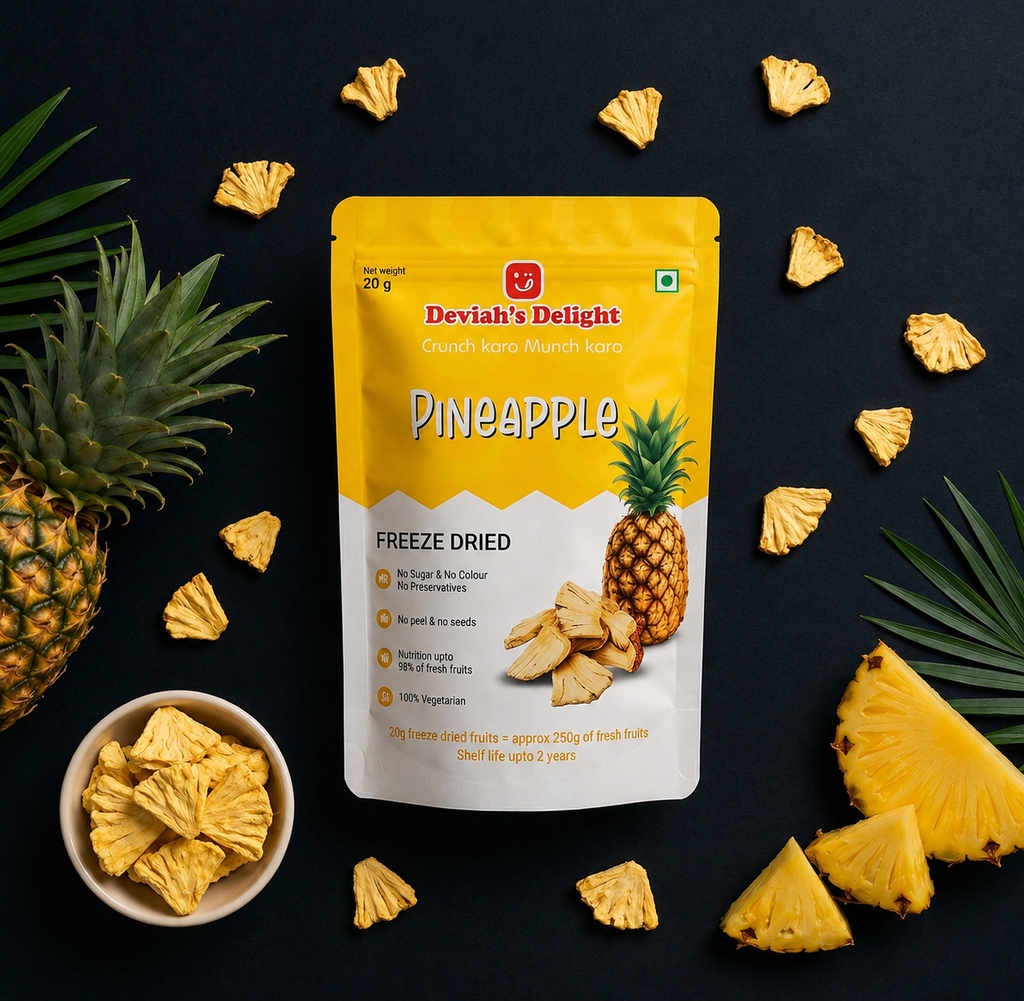 Deviah's Delight Pineapple Freeze-Dried - 20g per pack (Pack of 1)