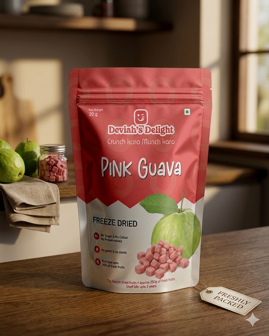 Deviah's Delight Pink Guava Freeze-Dried Cubes - 20g per pack (Pack of 1)