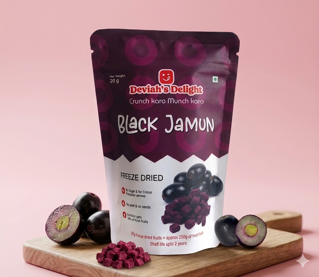 Deviah's Delight Black Jamun Freeze-Dried - 20g per pack (Pack of 1)