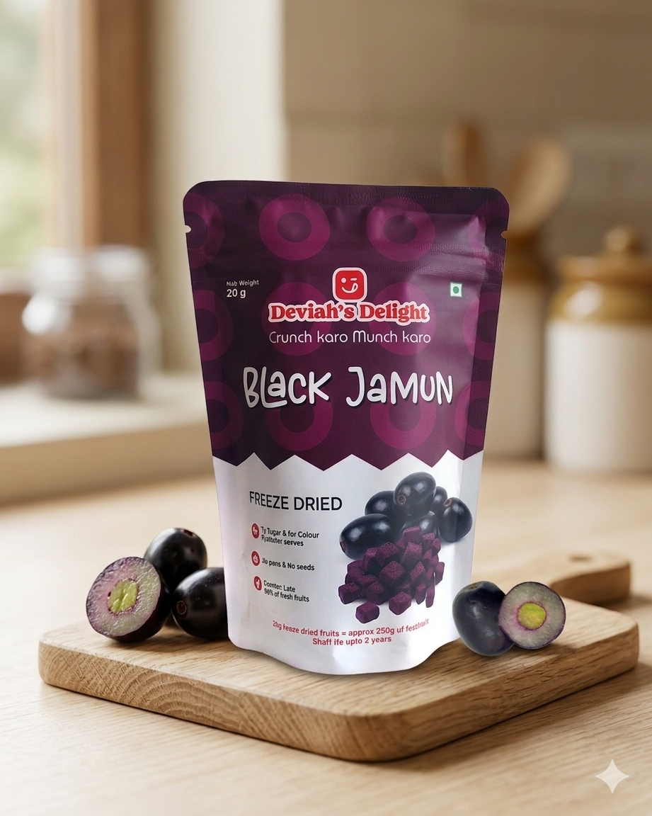 Deviah's Delight Black Jamun Freeze-Dried - 20g per pack (Pack of 1)